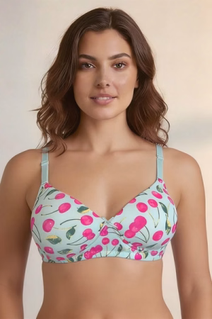 Full Coverage Fruit Print Multiway T-shirt Bra in Mint Green