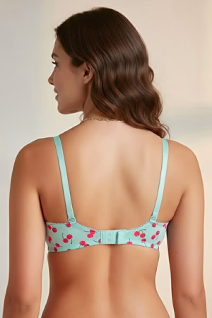 Full Coverage Fruit Print Multiway T-shirt Bra in Mint Green