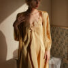 Lace Shoulder Strap Nightdress With Robe