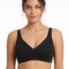 Non-Padded Non-Wired Full Coverage T-shirt Bra in Black - Cotton