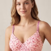 Padded Non-Wired Full Coverage Floral Print T-shirt Bra in Light Purple