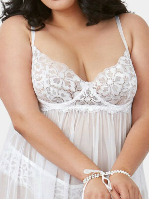 Women Plus Size Shoulder Straps Baby Doll Nighty