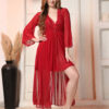 Women Red Maxi Nightdress