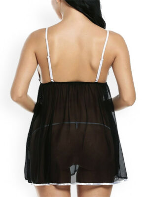 Women Shoulder Straps Net Baby Doll