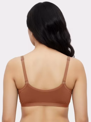 Brown Extra Support Laminated Cup Front Closure Bra