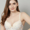 Beige & Blue Floral Underwired Lightly Padded Bra