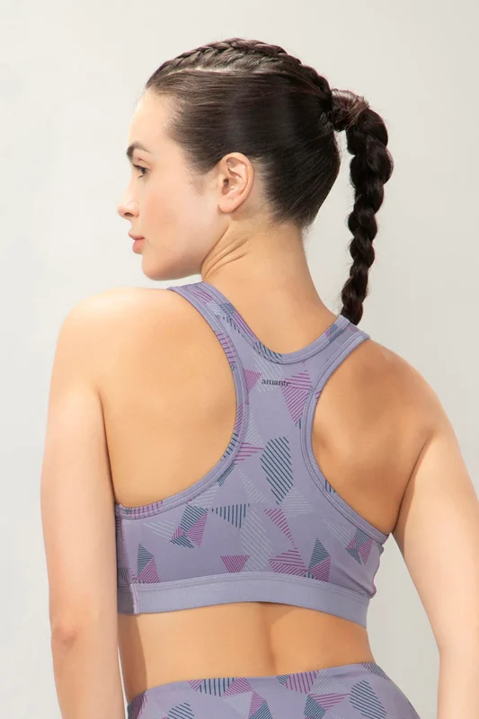 Energize Medium Impact Round Neck Sports Bra - Purple