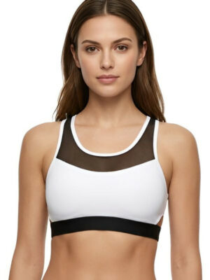 Full Coverage Black White Sports Bra