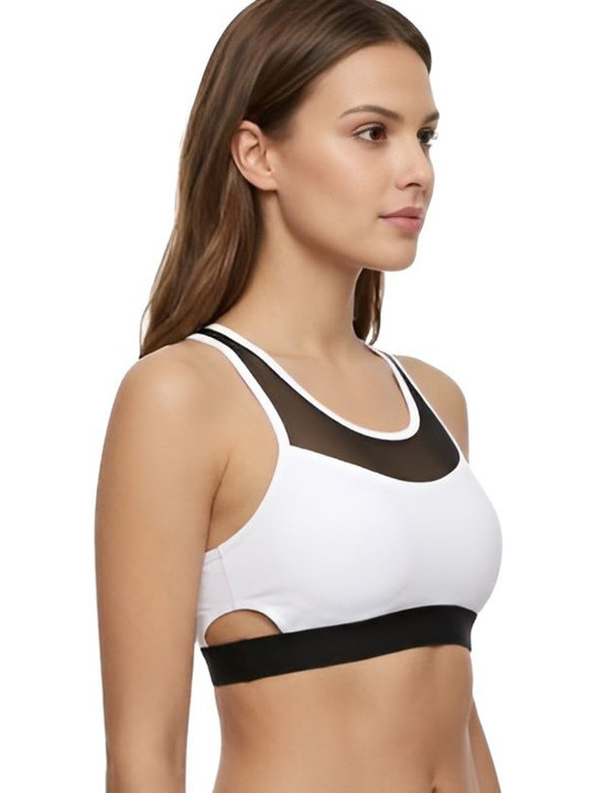 Full Coverage Black White Sports Bra