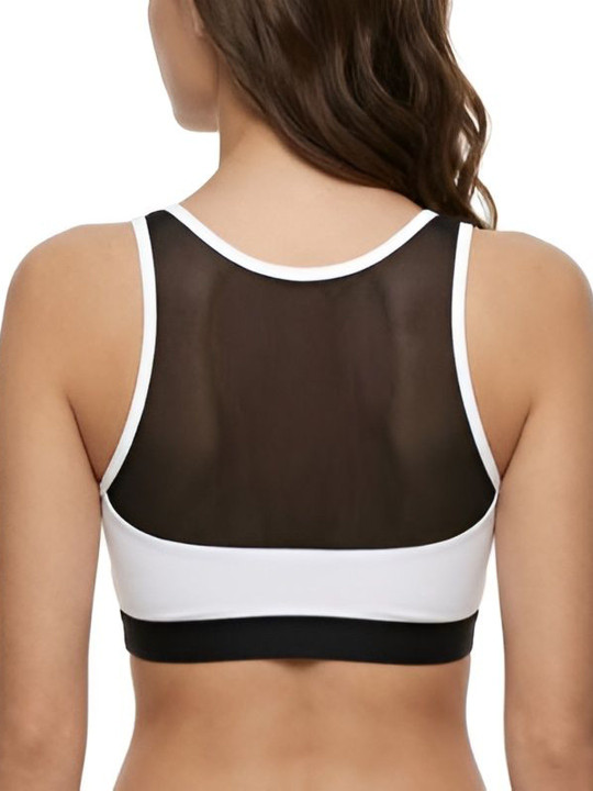 Full Coverage Black White Sports Bra