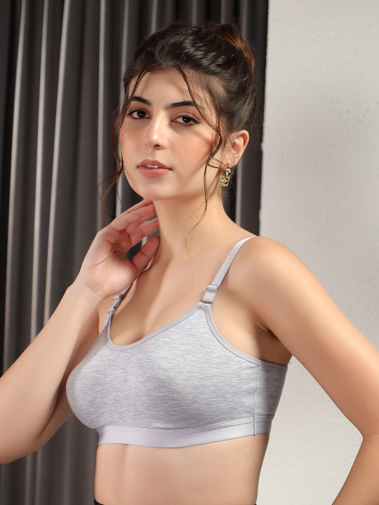 Full Coverage Cotton Sports Bra With All Day Comfort