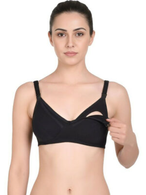 Full Coverage Non Wired Maternity Bra - Black