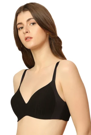 Lightly Padded Full Coverage T-shirt Bra - Black