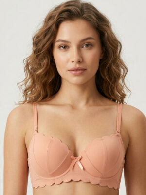 Medium Coverage Heavily Padded Imported Bra - Pink
