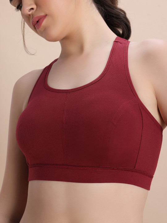 Medium Impact Full Coverage Cotton Active Training Sports Bra