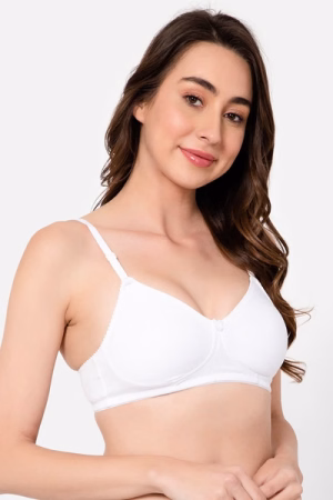 Non-Padded Non-Wired Full Coverage Multiway T-shirt Bra in White - Cotton