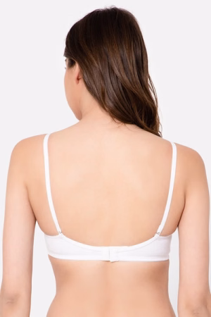 Non-Padded Non-Wired Full Coverage Multiway T-shirt Bra in White - Cotton