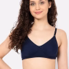 Non-Padded Non-Wired Full Coverage T-shirt Bra in Navy Colour - Cotton Rich