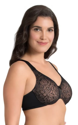 Non-Padded Wired Minimizer Bra - Lace Black
