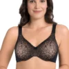 Non-Padded Wired Minimizer Bra - Lace Black