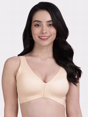Pearled Ivory Front Open Padded Seamless Bra
