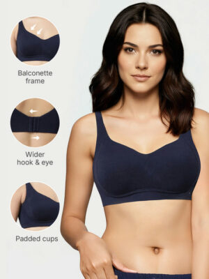 Women Bamboo Cotton Full Support Everyday T-Shirt Bra