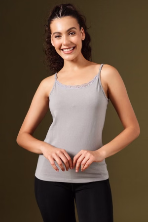 Chic Basic Camisole in Cobblestone Colour - Cotton