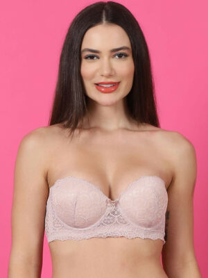 Floral Medium Coverage Underwired Lightly Padded Balconette Lace Bra