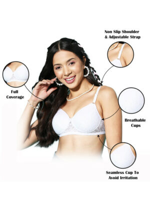 Full Coverage Lightly Padded Floral Lace Bra