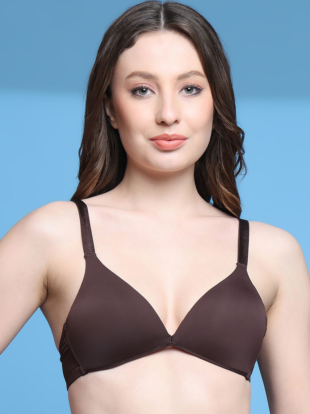 Half Coverage Lightly Padded Foam Bra - Brown