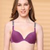 Half Coverage Underwired Lightly Padded Bra - Purple