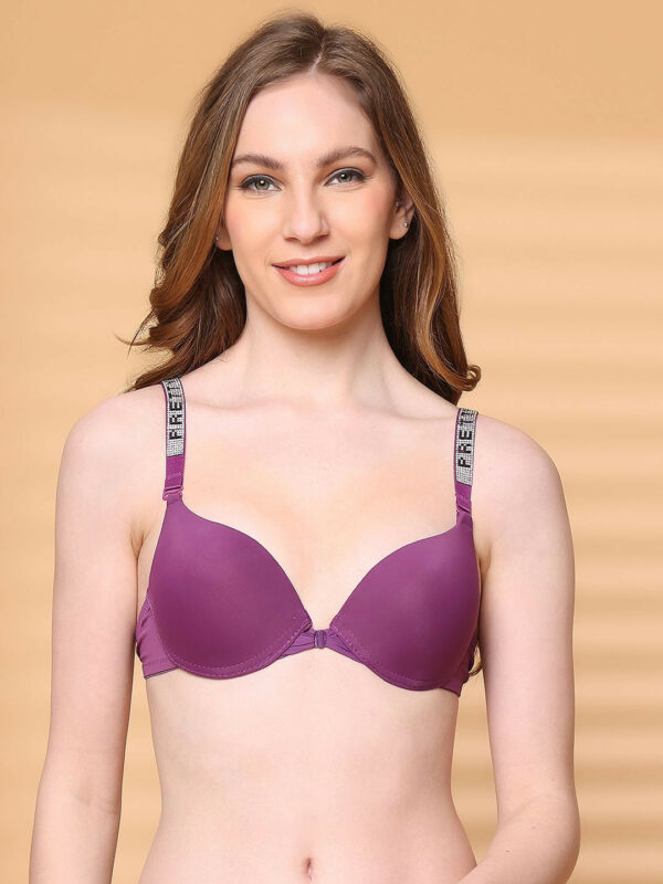 Half Coverage Underwired Lightly Padded Bra - Purple