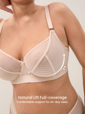 LUVLETTE Plus Unlined Breathable Sheer Mesh Bra
