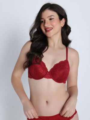 Medium Coverage Underwired Lightly Padded Lace Bra