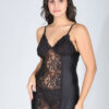 Net Self Design Shoulder Straps Baby Doll Nighty