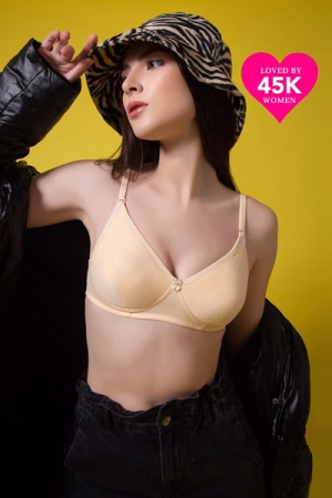 Non-Wired Full Coverage Multiway T-shirt Bra in Nude Colour - Cotton