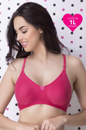 Non-Wired Full Coverage T-shirt Bra in Hot Pink - Cotton