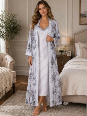 Printed Satin Babydoll Nighty