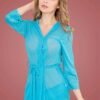 Satin Net Sexy Nighty - Sky Blue
