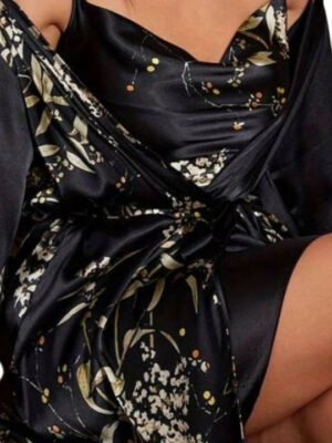 Satin Silk Printed Baby Doll Nightdress