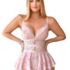 Self Design Shoulder Straps Baby Doll Nighty