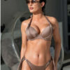 Solid Sleeveless Swim Bikini Set - Brown