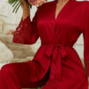 Women Satin Silk Nighty - Red