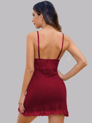 Women Sexy Baby Doll Lingerie - Maroon