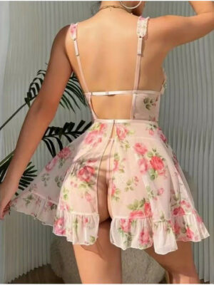Women Sexy Pink Lingerie Set
