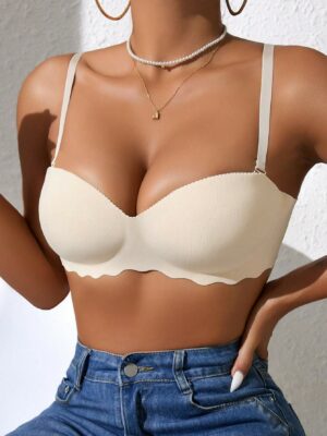 Women's Beige Small Chest Push UP Bra