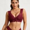 French Romantic Style With Front Closure Sexy Bra