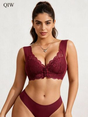 French Romantic Style With Front Closure Sexy Bra