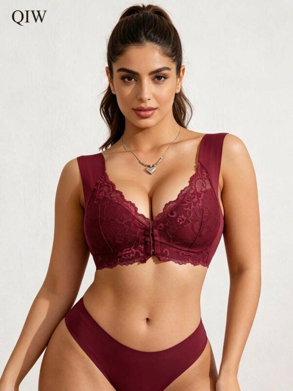 French Romantic Style With Front Closure Sexy Bra