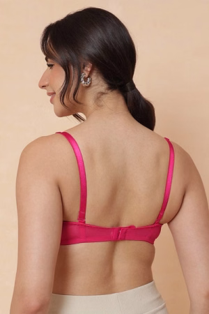 Full Coverage Leaf Print Multiway T-shirt Bra Fushcia Pink